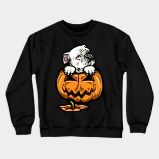 Halloween American Bulldog Pumpkin Crewneck Sweatshirt